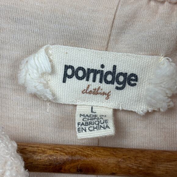 Anthropologie Porridge Gillian Sherpa Hoodie Jacket Coat Cream Cozy Large - Picture 7 of 9